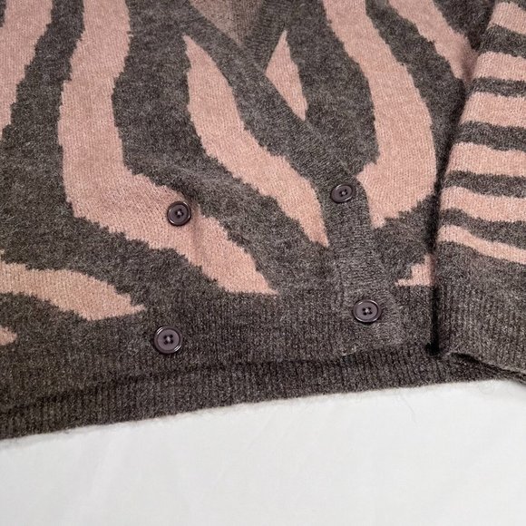 REMAIN Birger Christensen Wool and Mohair Cardigan in Major Brown Comb Size 8‎ - Picture 6 of 9